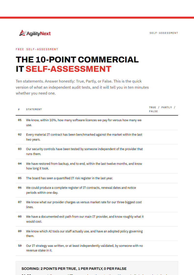 THE 10-POINT COMMERCIAL IT SELF-ASSESSMENT cover