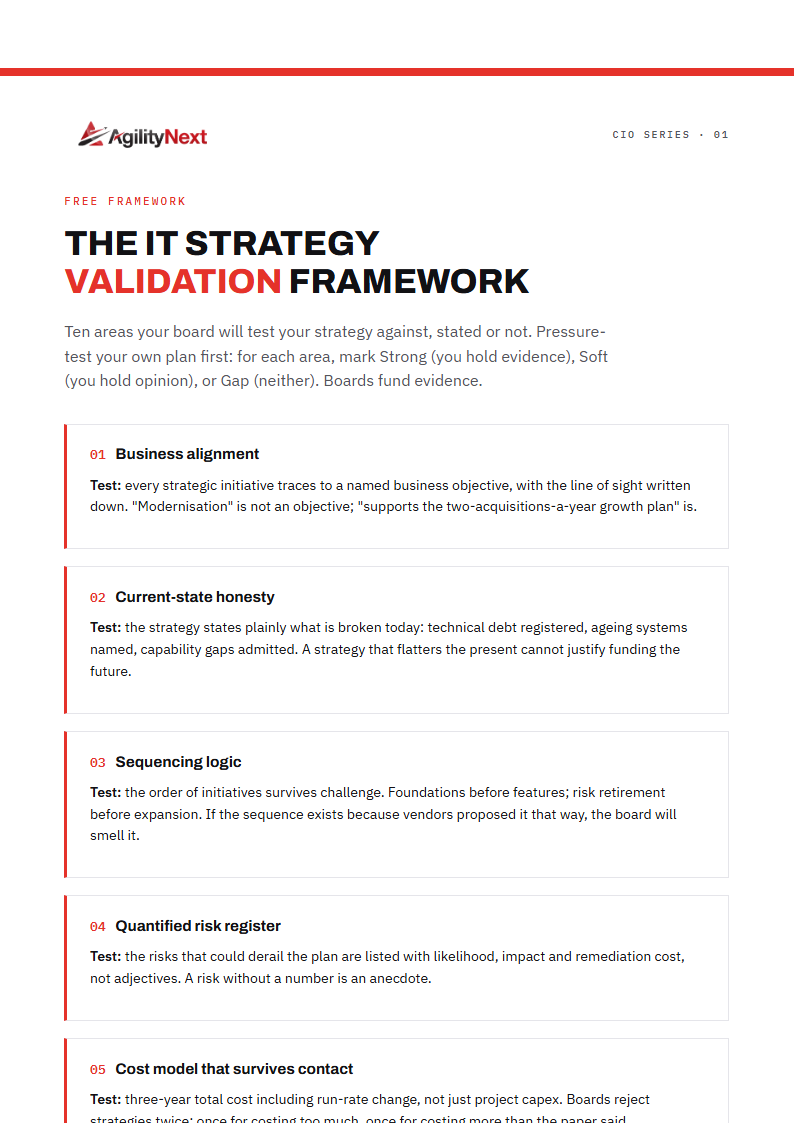 THE IT STRATEGY VALIDATION FRAMEWORK cover